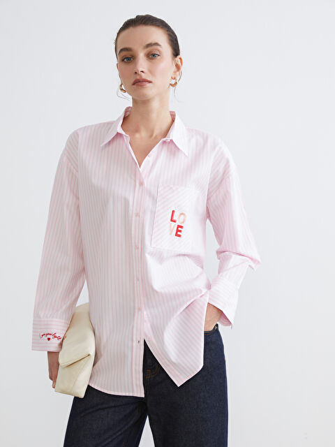 LCW Comfort قميص وردى نساء - S6AS80Z8-LHK