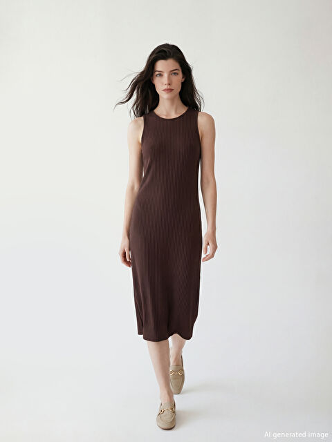 LCW Comfort Женщины Коричневый Платье