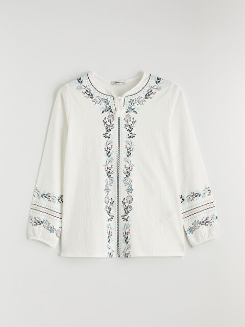 LCW Grace Bağlamalı Yaka Çiçekli Bluz - S6AT10Z8-EEW