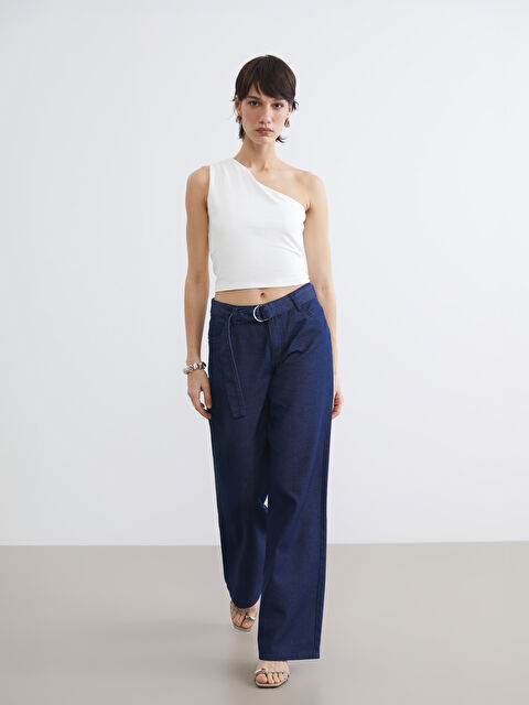 LCW Vision Farmerke sa pojasom visokog struka širokih nogavica za žene - S6AT29Z8-309