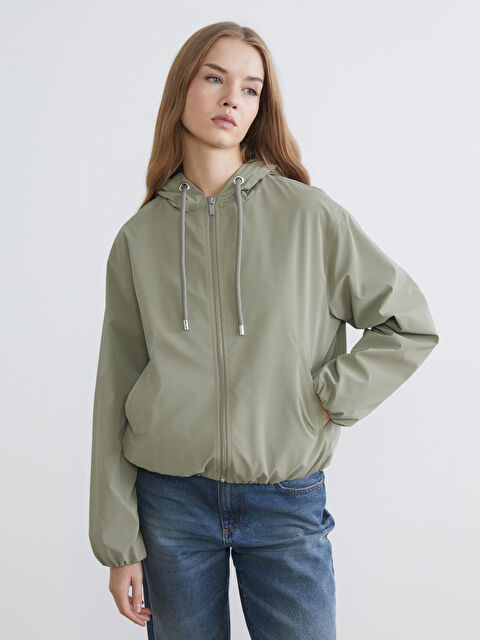 XSIDE Kapüşonlu Oversize Kadın Yağmurluk	 - S6AT57Z8-KEL