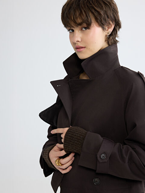 XSIDE Kruvaze Yaka Crop Kadın Trençkot - S6AT62Z8-1FY