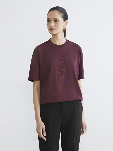 LCW Modest تیشێرت شەرابی ژن - S6AT96Z8-HNV