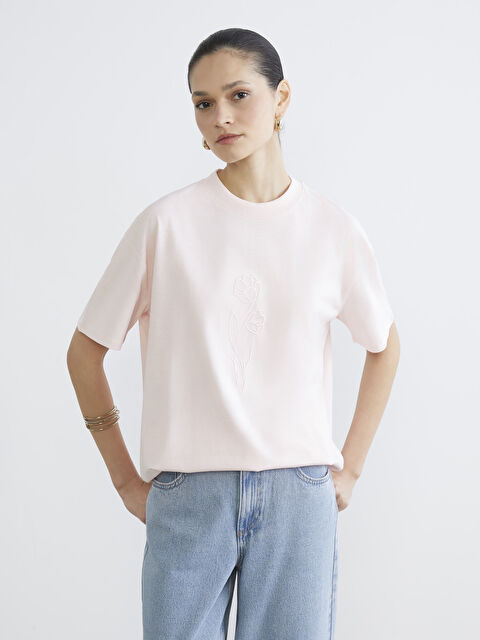 LCW Modest ქალის მაღალი ყელის ნაქარგი მაისური - S6AT96Z8-KFG