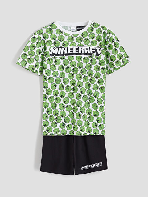 LCW Kids Minecraft Baskılı Erkek Çocuk Şortlu Pijama Takımı - S6AU11Z4-LU7