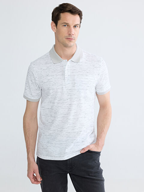 LCWAIKIKI Classic Tricou pentru bărbați din piqué cu guler polo și model. - S6AU64Z8-LRV