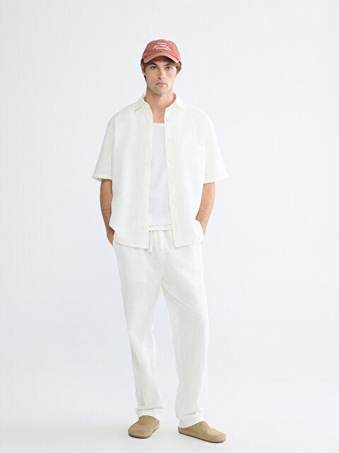 XSIDE Rahat Kalıp Keten Görünümlü Erkek Pantolon - S6AV12Z8-EEW