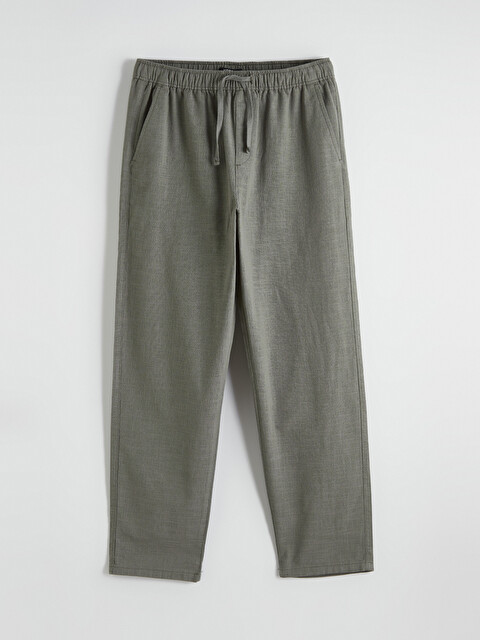 XSIDE Haki Relax Fit Keten Görünümlü Erkek Pantolon - S6AV12Z8-R1C