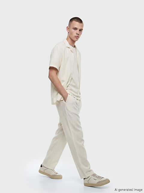 XSIDE Rahat Kalıp Müslin Erkek Dokulu Pantolon