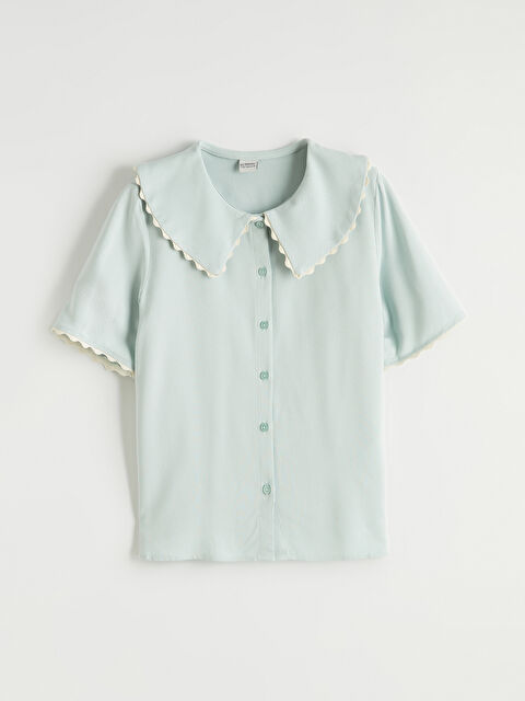 LCW Kids Bebe Yaka Kısa Kollu Kız Çocuk Gömlek - S6AV78Z4-FFV