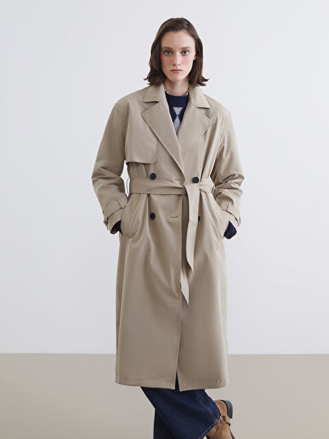 XSIDE Kruvaze Yaka Kadın Trençkot - S6AV81Z8-1SN