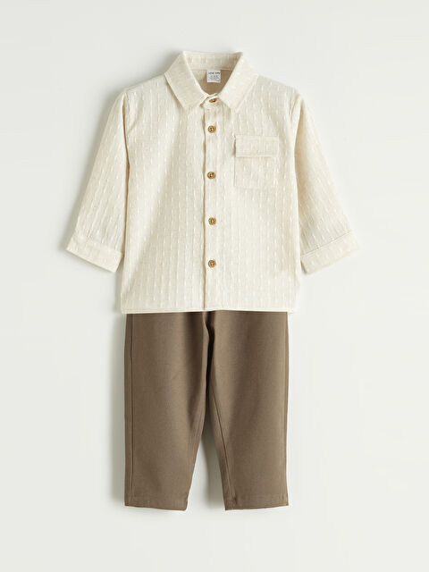 LCW baby Yakalı Armürlü Erkek Bebek Takım - S6AY43Z1-LRA