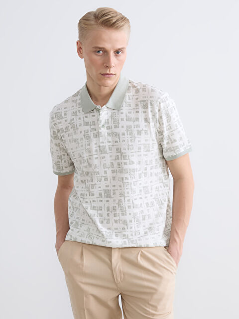 LCW Vision Polo Collar Patterned Piqué Men's T-Shirt - S6AY48Z8-J1R