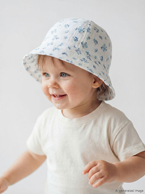 LCW baby Baskılı Kız Bebek Bucket Şapka 