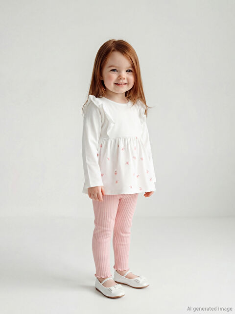 LCW baby Çiçekli Kız Bebek Bluz ve Tayt - S6AY81Z1-FDL