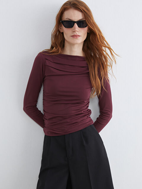 LCW Vision Bluza sa čamastim izrezom i naborima - S6BA55Z8-HNV