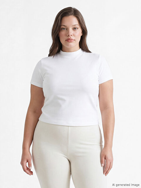 LCW Vision Bisiklet Yaka Kadın Tişört - S6BA56Z8-R9J