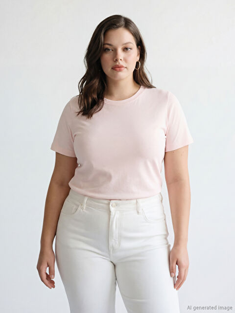 LCW Vision Women's Crew Neck T-Shirt - S6BA75Z8-FR6