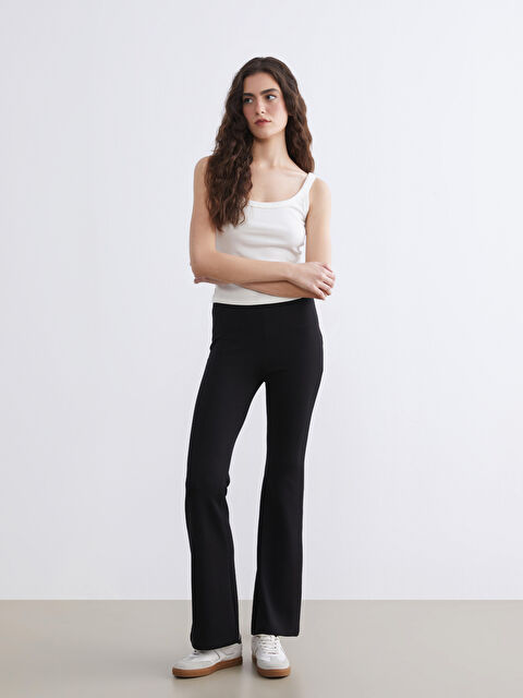 LCW Vision Beli Lastikli İspanyol Paça Kadın Tayt Pantolon - S6BA78Z8-CVL