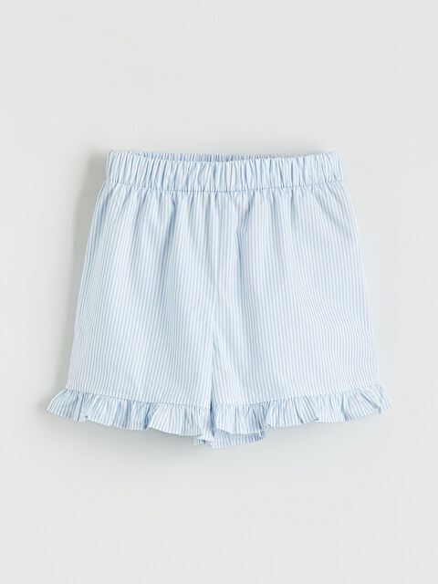 LCW Kids Striped Ruffled Girls' Shorts - S6BB19Z1-LEH
