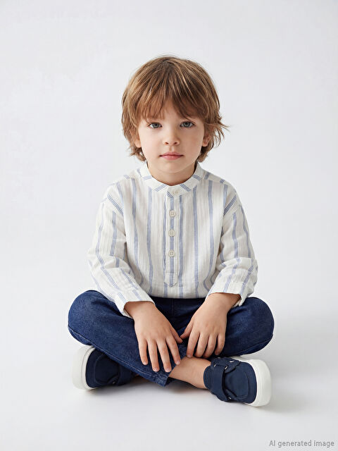 LCW baby Hakim Yaka Çizgili Erkek Bebek Gömlek ve Pantolon - S6BB79Z1-LFC