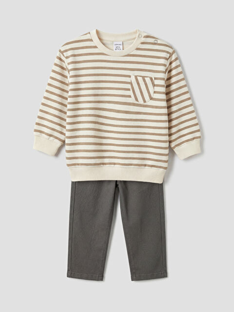 LCW baby Erkek Bebek Sweatshirt ve Jean Pantolon - S6BB99Z1-LFC