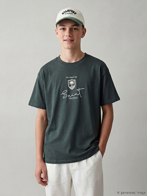 LCW Kids Bisiklet Yaka Baskılı Erkek Çocuk Tişört