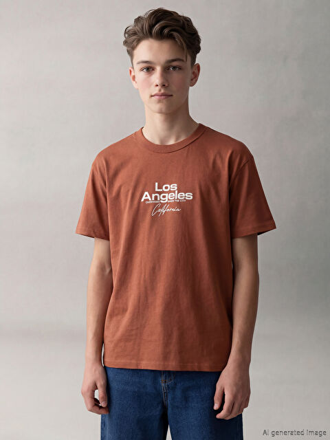 LCW Kids Los Angeles Baskılı Erkek Çocuk Tişört