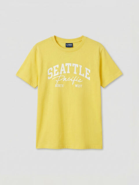 LCW Kids Bisiklet Yaka Baskılı Erkek Çocuk Tişört - S6BC38Z4-JWD