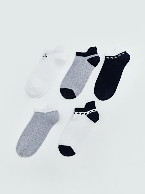 LCW Kids Erkek Çocuk Baskılı 5'li Patik Çorap - S6BC88Z4-K00
