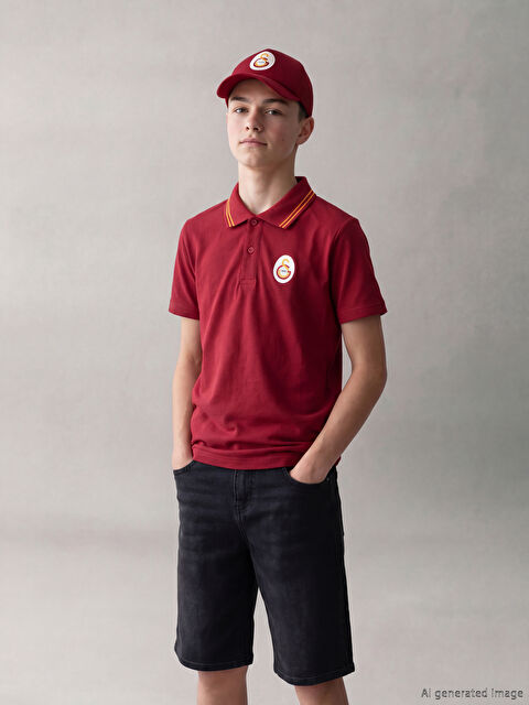 LCW Kids Polo Yaka Galatasaray Baskılı Erkek Çocuk Tişört