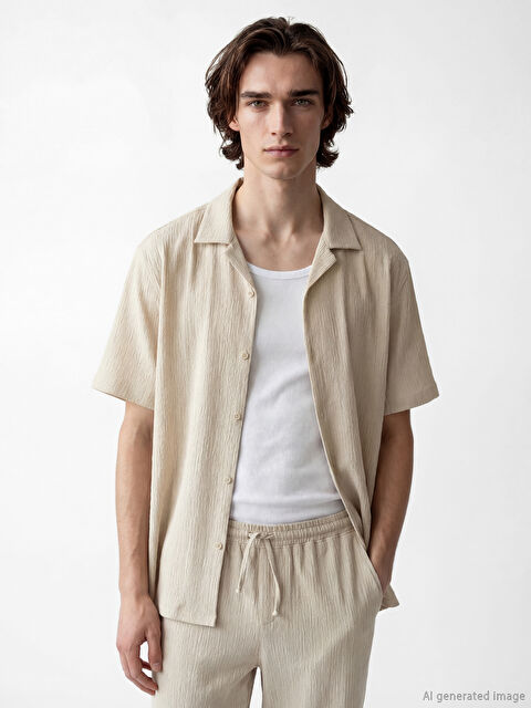 XSIDE Regular Fit Resort Yaka Erkek Gömlek - S6BD78Z8-FKT