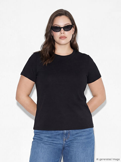 LCW EVERYDAY Crew Neck Soft Touch Women's T-Shirt - S6BE20Z8-CVL