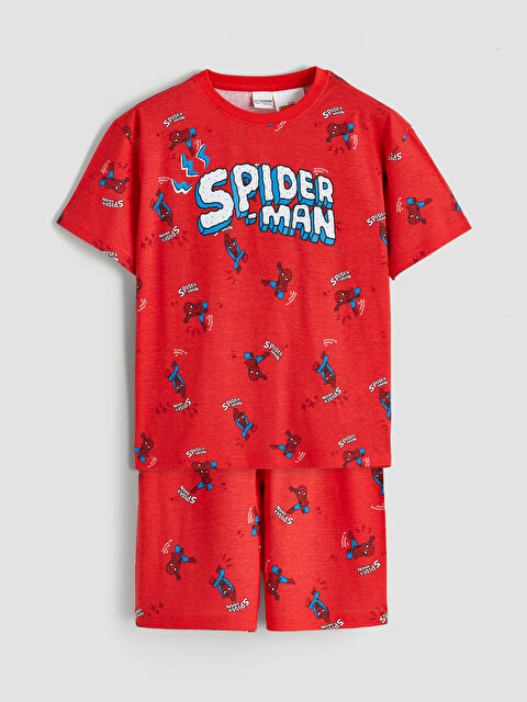 LCW Kids Spider-Man Baskılı  Erkek Çocuk Şortlu Pijama Takımı - S6BE54Z1-LTQ