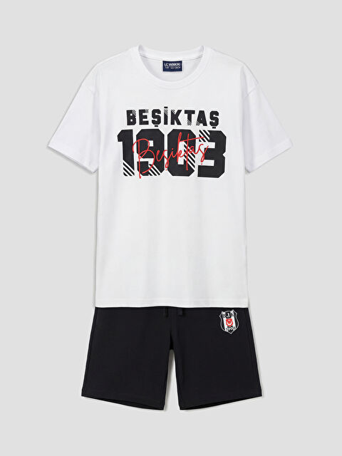 LCW Kids Bisiklet Yaka Beşiktaş Baskılı Erkek Çocuk Tişört ve Şort - S6BE61Z4-Q6K