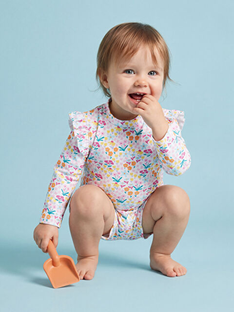 LCW baby Çiçekli Kız Bebek Mayo