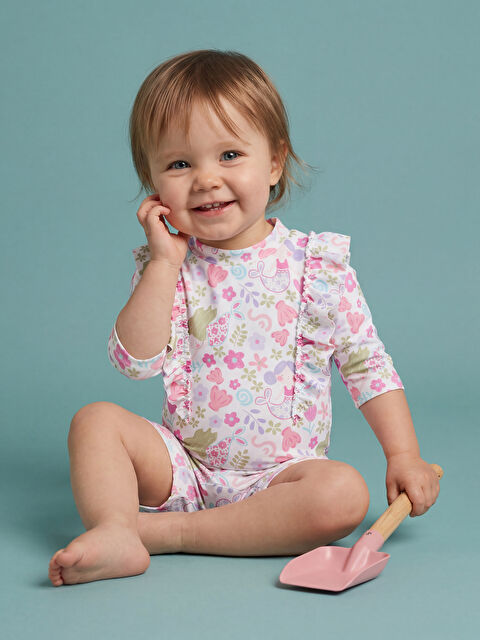 LCW baby Çiçekli Kız Bebek Mayo