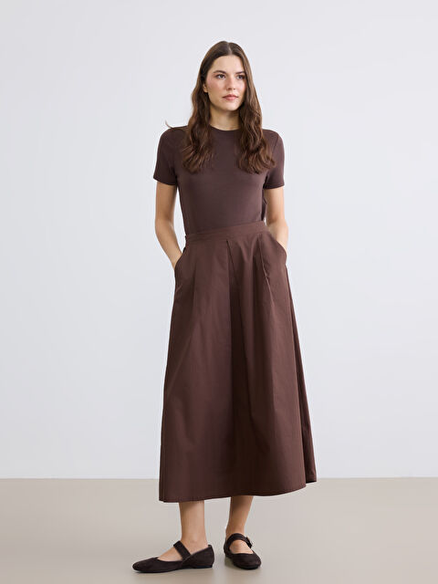 LCW STUDIO Woman BROWN Skirt - S6BF16Z8-1J0
