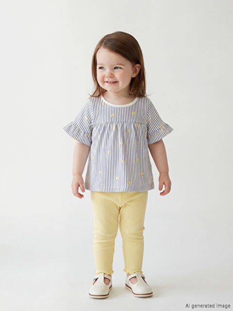 LCW baby Çizgili Kız Bebek Bluz ve Tayt - S6BF78Z1-LTL