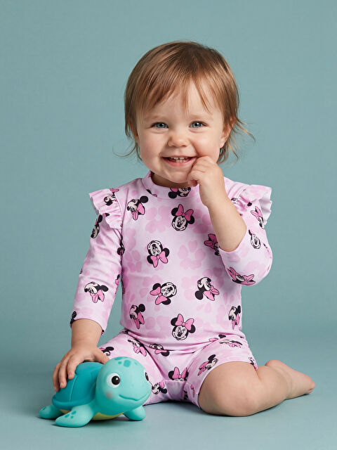 LCW baby Minnie Mouse Baskılı Kız Bebek Mayo