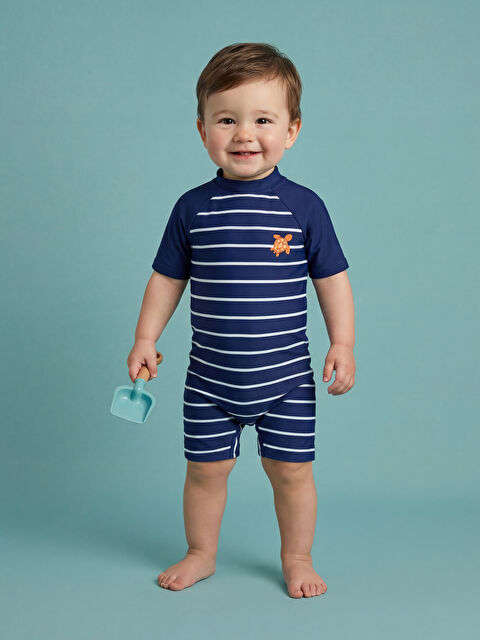 LCW baby Baskılı Erkek Bebek Tulum Mayo