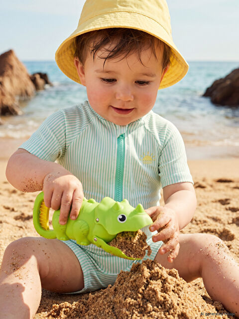 LCW baby Embroidered Striped Baby Boys' Jumpsuit Swimsuit