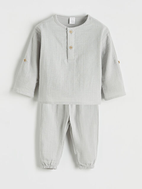 LCW baby Erkek Bebek Tişört ve Pantolon Takımı	 - S6BG98Z1-G0Z