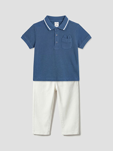 LCW baby Polo Yaka Erkek Bebek Tişört ve Pantolon - S6BG99Z1-YFY