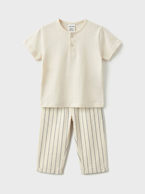 LCW baby Keten Görünümlü Erkek Bebek Takım - S6BH03Z1-FRC