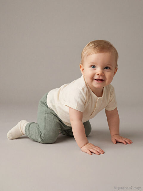 LCW baby Erkek Bebek Müslin Tişört ve Pantolon - S6BH07Z1-FRC