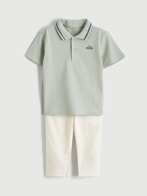 LCW baby Erkek Bebek Polo Yaka Tişört ve Pantolon - S6BH27Z1-FLL