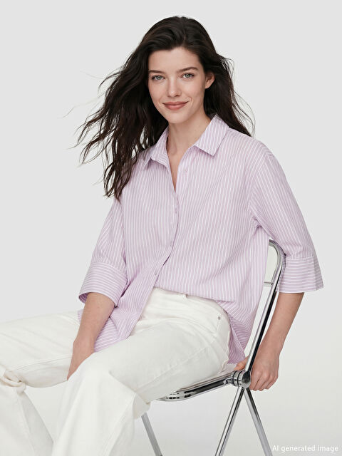 LCW Comfort Woman LILAC Shirt - S6BH32Z8-LGH