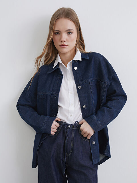 XSIDE Loose Fit Women's Denim Shirt - S6BH40Z8-CWU