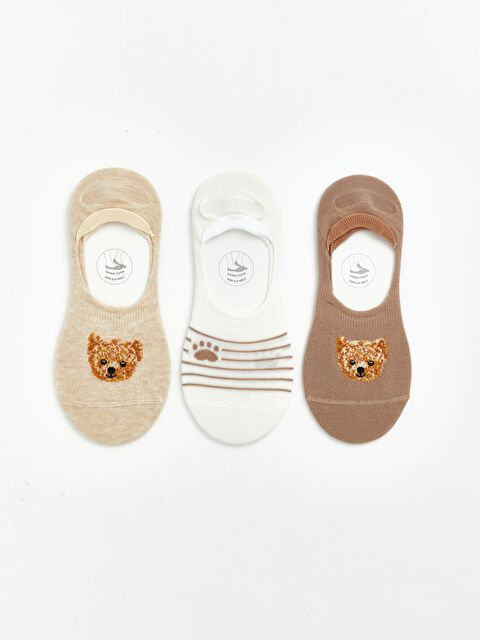 LCW DREAM Kaymak Topuk Desenli Kadın Babet Çorap 3'lü